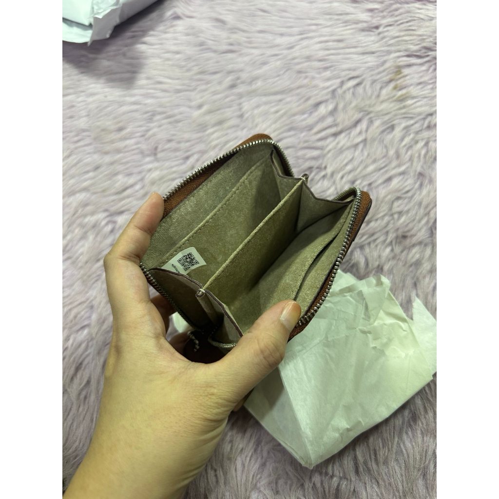 ORIG & IMPORTED Retail CCH Zip Around Black Wallet In Wavy Stripe Upcrafted Leather