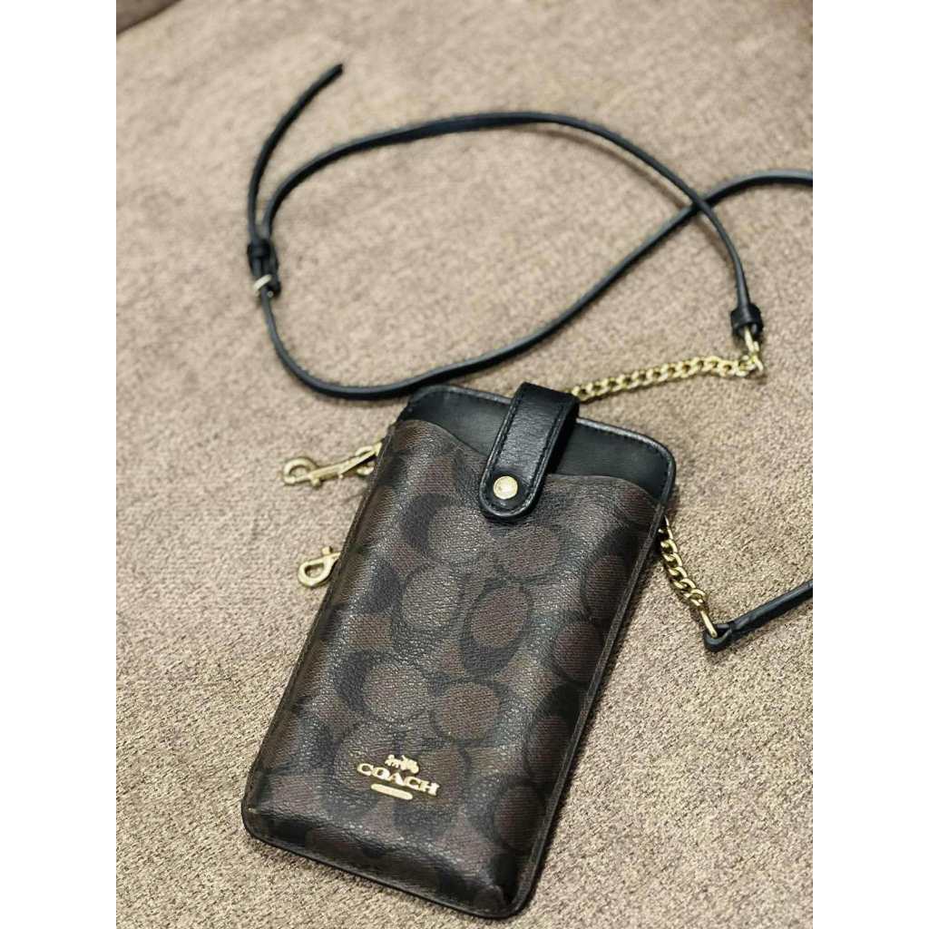 ORIG CCH  Phone Crossbody Brown Bag In Signature Canvas