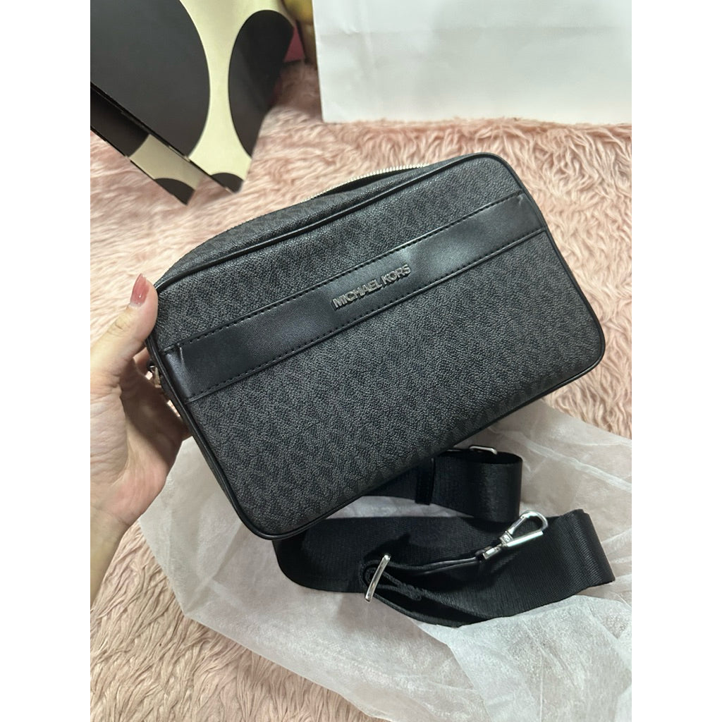 ORIG Preloved MK Kenly Large Logo Crossbody Black Camera Bag