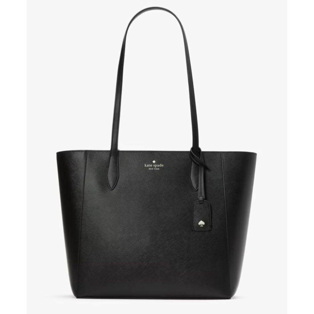 ORIG & IMPORTED KS Dana Saffiano Leather Large Black Tote Bag