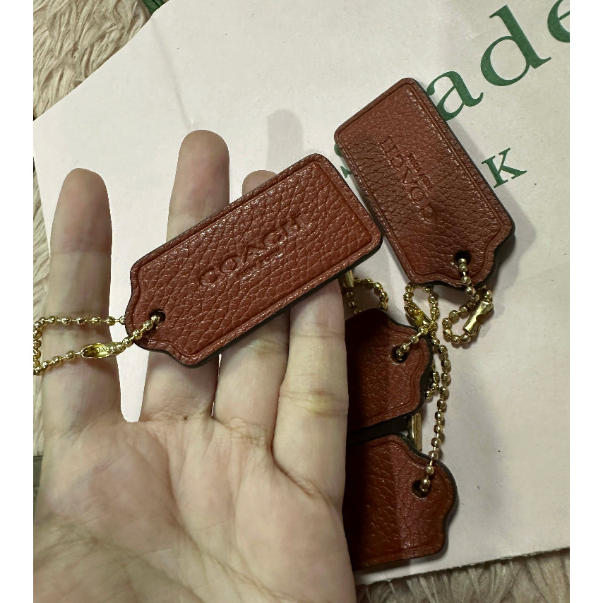 Orig Small Wallet Leather Gold Keychain / Bag Charms / Hangtag
