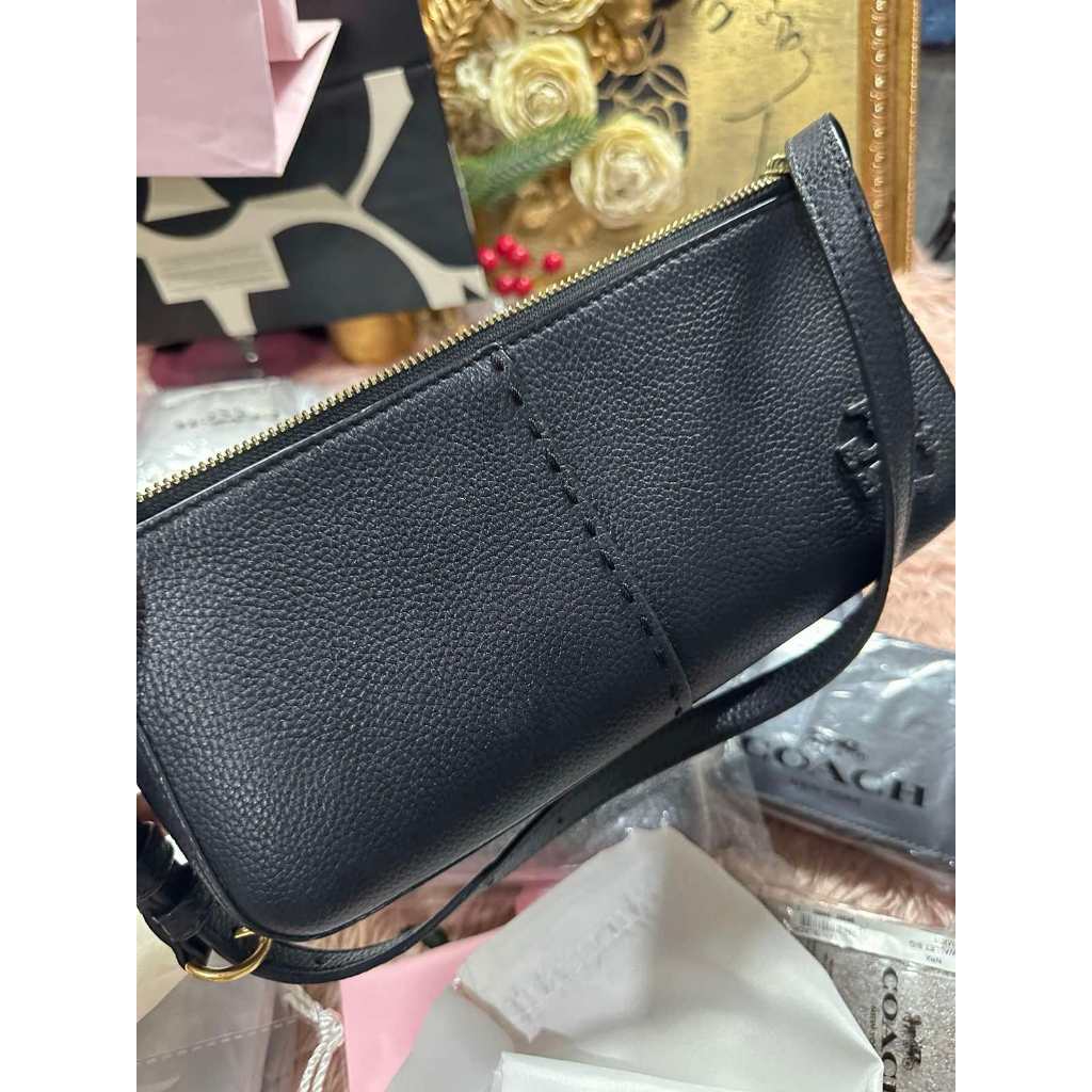 ORIG Preloved TB McGraw Wedge Shoulder Black Bag