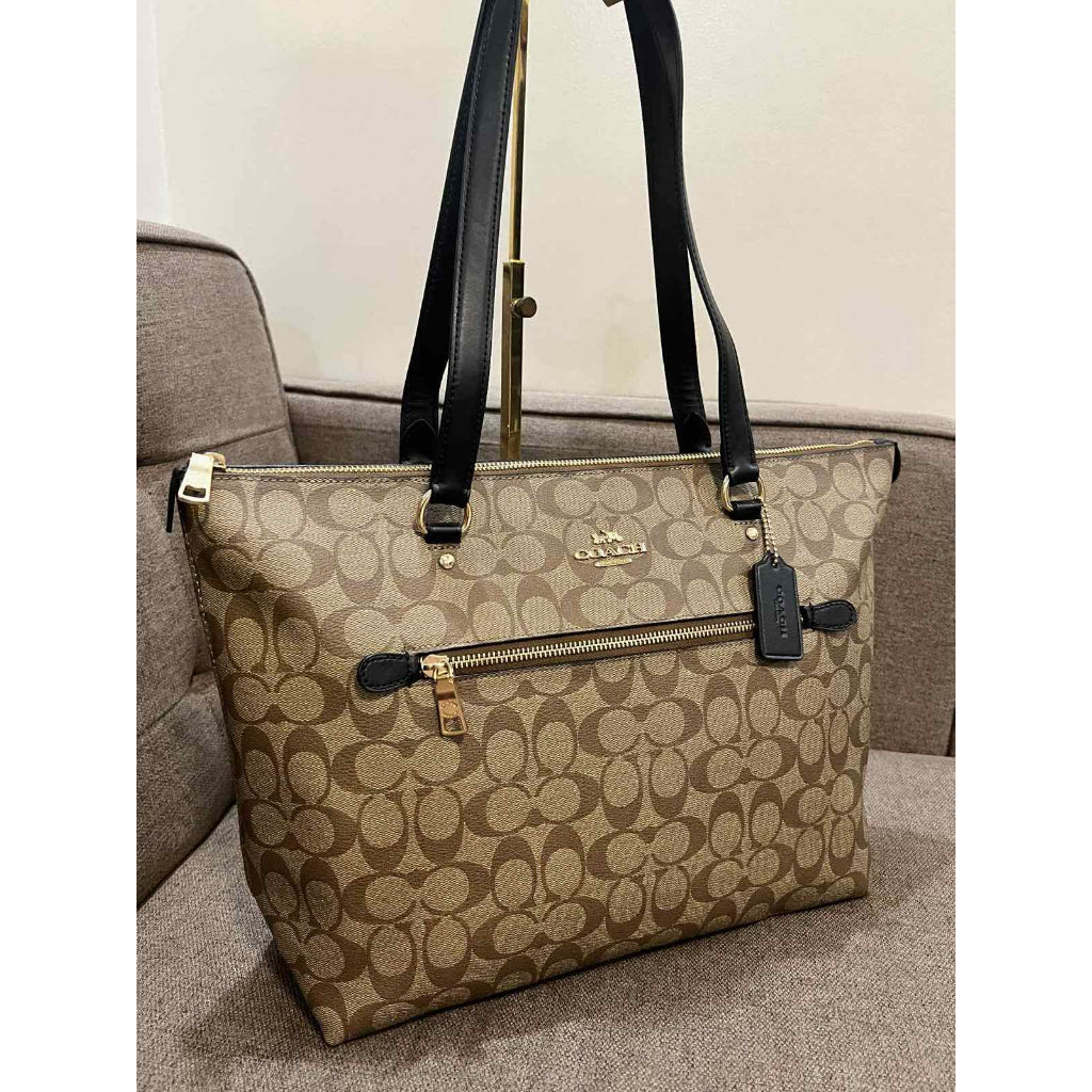 ORIG & IMPORTED CCH Gallery Tote Khaki Black Bag In Signature Canvas