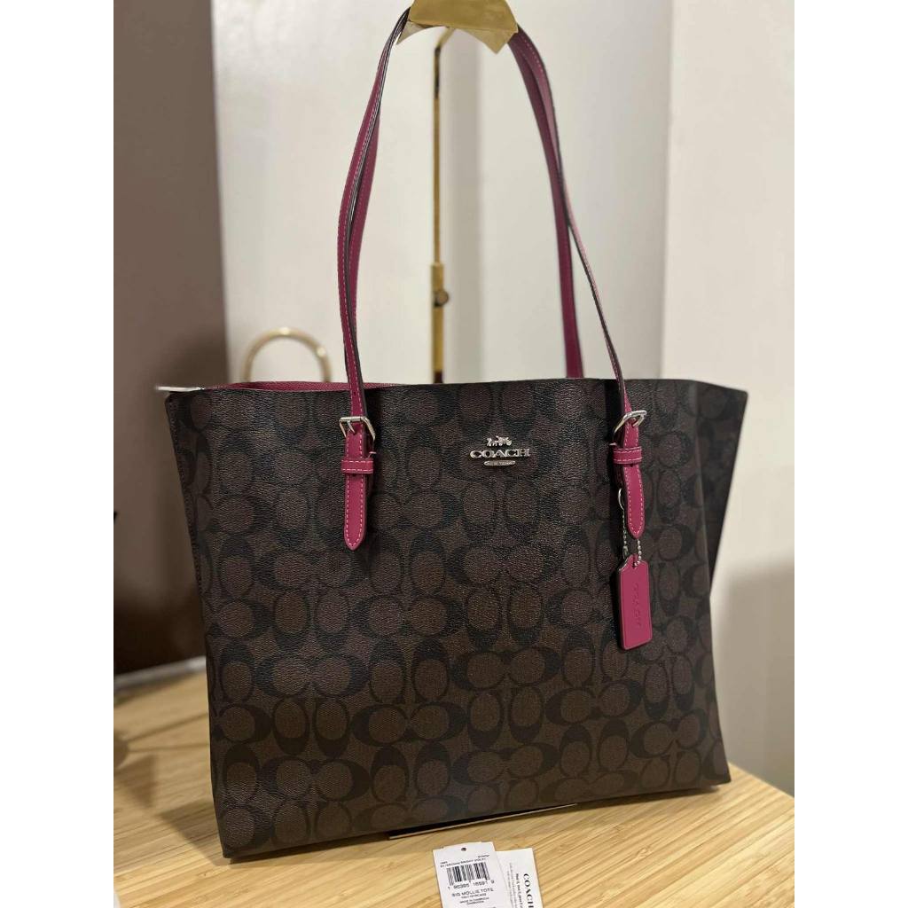 ORIG Preloved CCH Mollie Tote Large Brown/Purple Bag In Signature Canvas