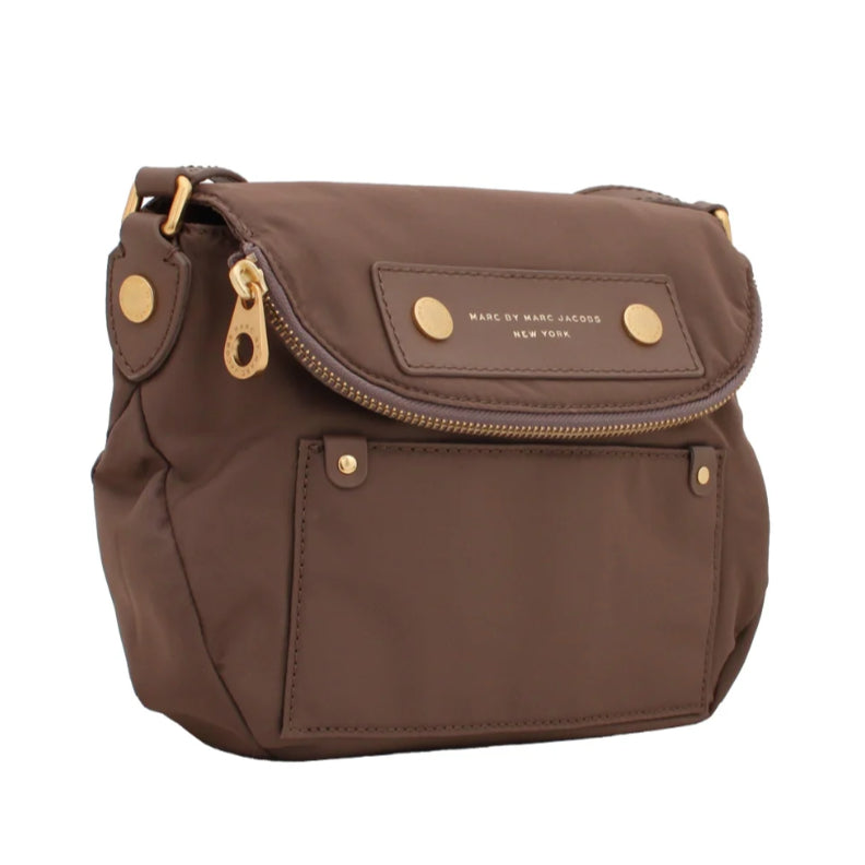 AUTHENTIC/ORIGINAL MJ Preppy Natasha Nylon Crossbody Bag Black Brown