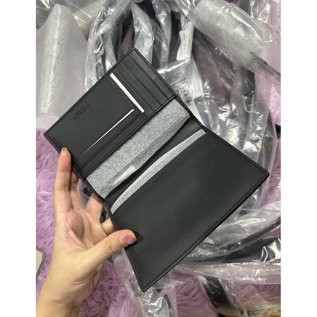 ORIG & IMPORTED CCH Passport Card Case In Signature Canvas Black Wallet
