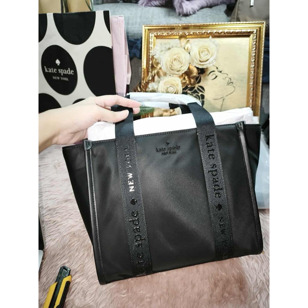 ORIG & IMPORTED KS Kip Nylon Small Tote Black Pink Bag