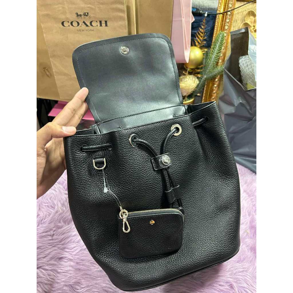ORIG & IMPORTED KS Rosie Medium Flap Backpack Black Bag