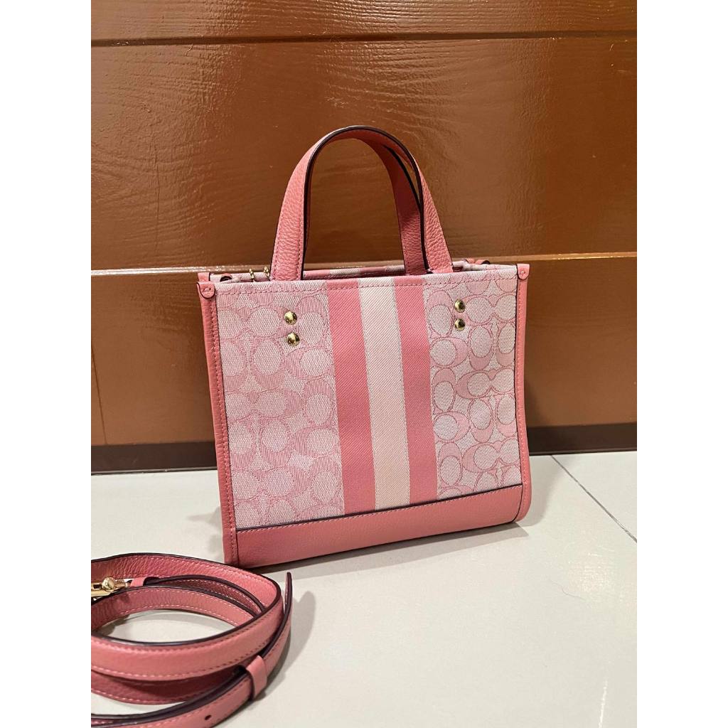 ORIG Preloved CCH Dempsey Tote 22 In Signature Jacquard Pink Small Bag