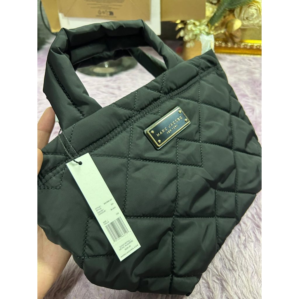 ORIG & IMPORTED MJ Quilted Nylon Mini Tote Bag in Black
