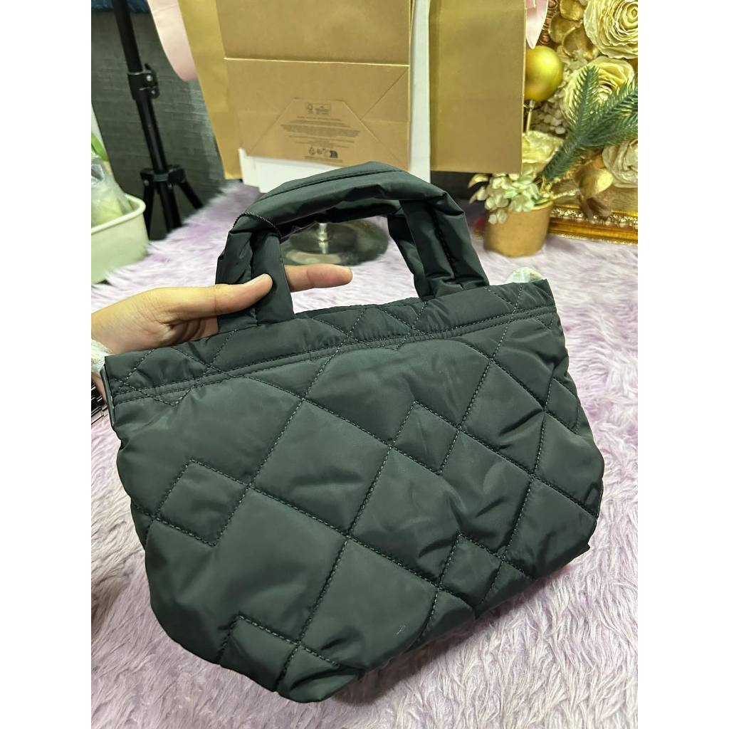 ORIG & IMPORTED MJ Quilted Nylon Mini Tote Bag in Black