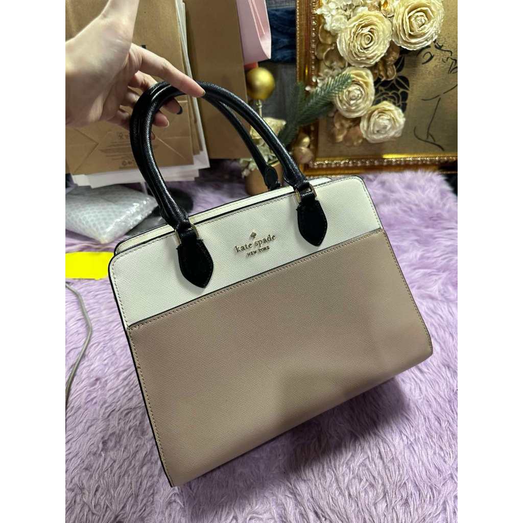 ORIG Preloved Kate Spade KS Small Madison Satchel Beige Bag