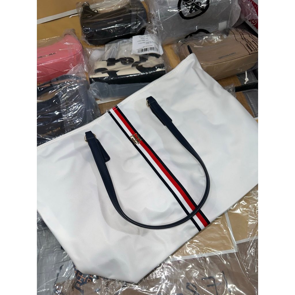 ORIG & IMPORTED Tommy Poppy Tote Corp White Bag