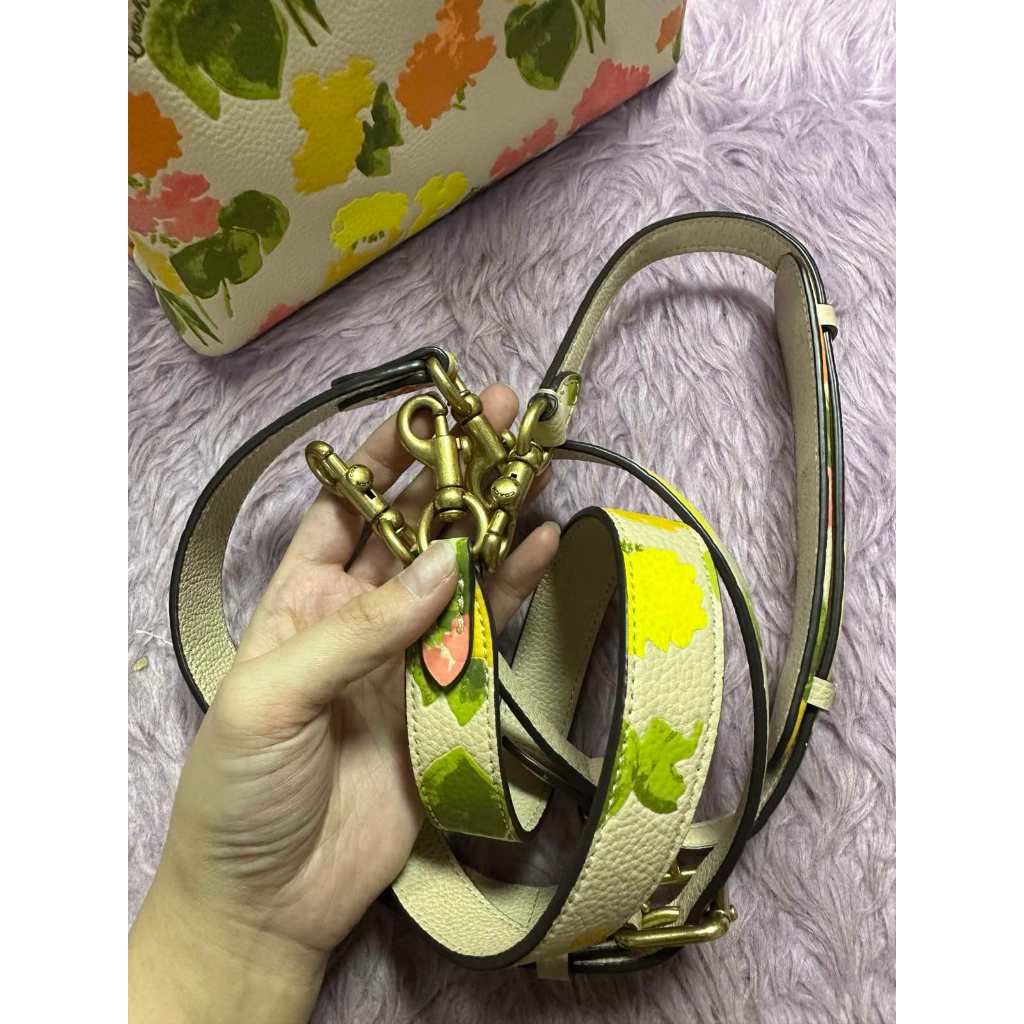ORIG Preloved CCH  RARE Willow Bucket Yellow/Beige Bag with Floral Print