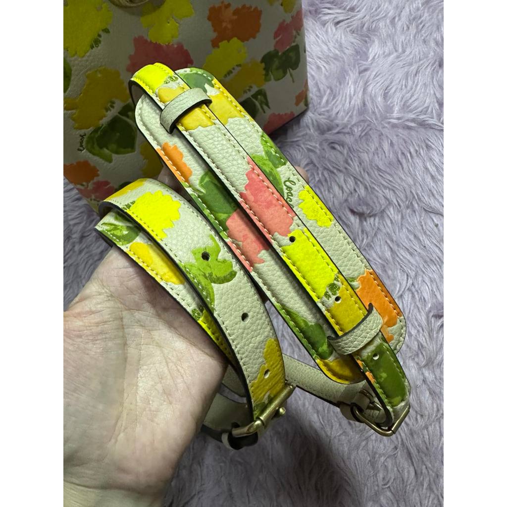 ORIG Preloved CCH  RARE Willow Bucket Yellow/Beige Bag with Floral Print