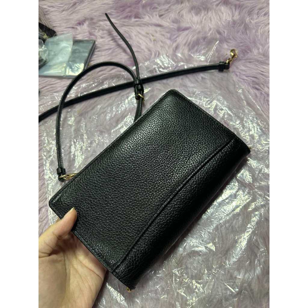 ORIG Preloved CCH Anna Foldover Clutch Crossbody Slim Black Bag