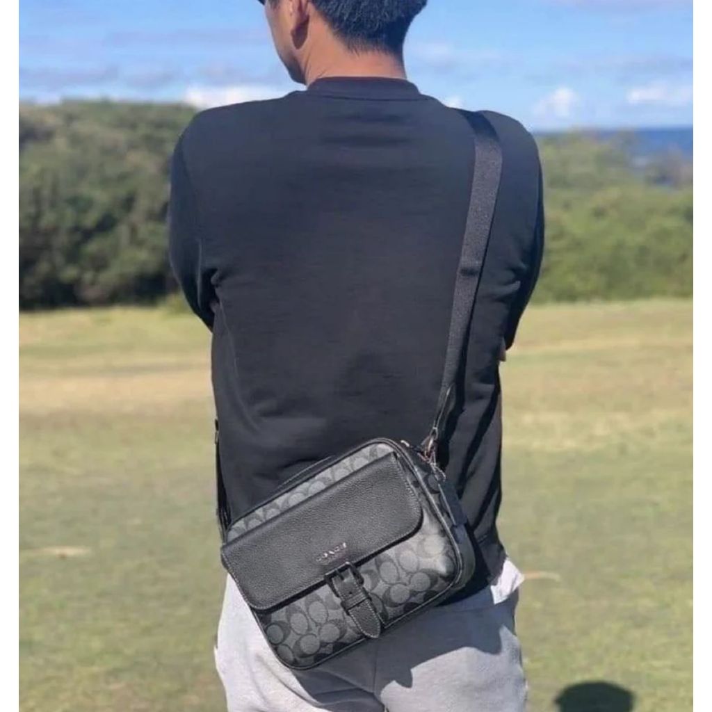 ORIG & IMPORTED CCH Hudson Crossbody Men's Black Bag In Signature Canvas