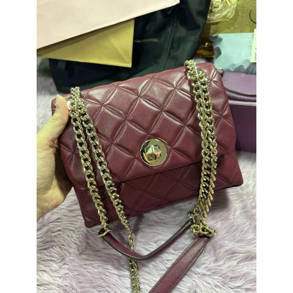 ORIG Preloved KS Natalia Small Flap Crossbody Maroon Red Bag