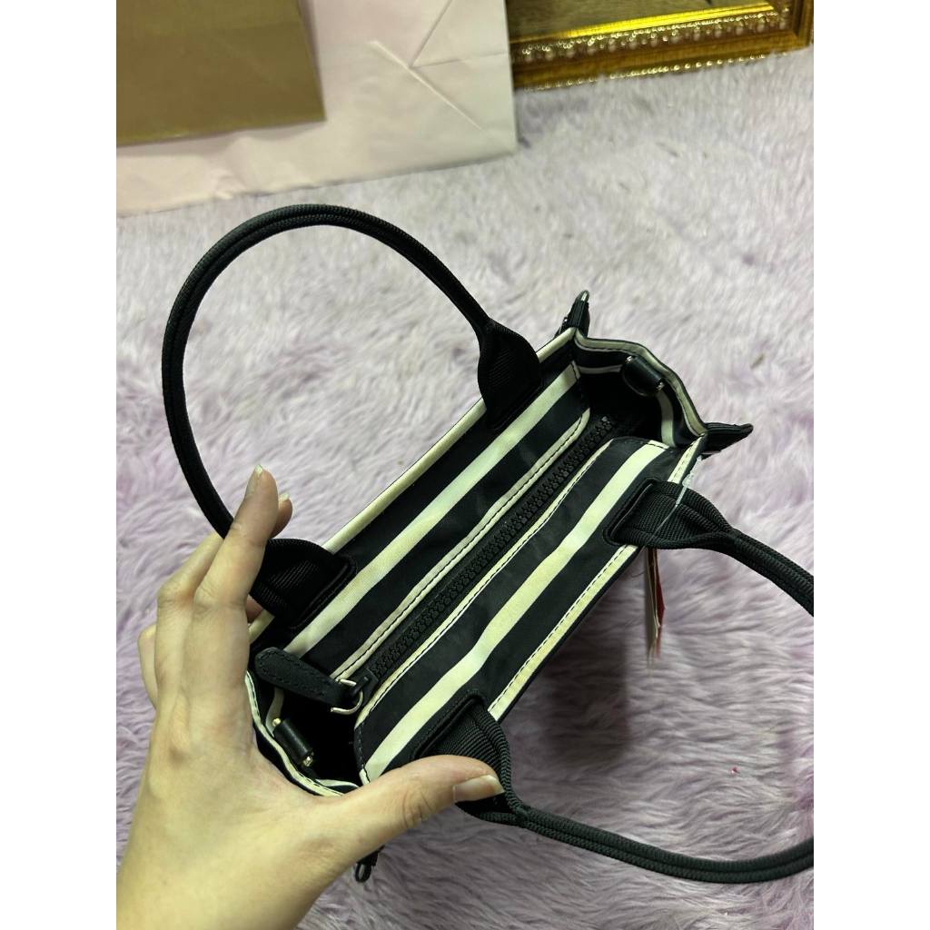 ORIG Preloved KS Retail The Little Better Sam Stripe Mini Tote Nylon Bag