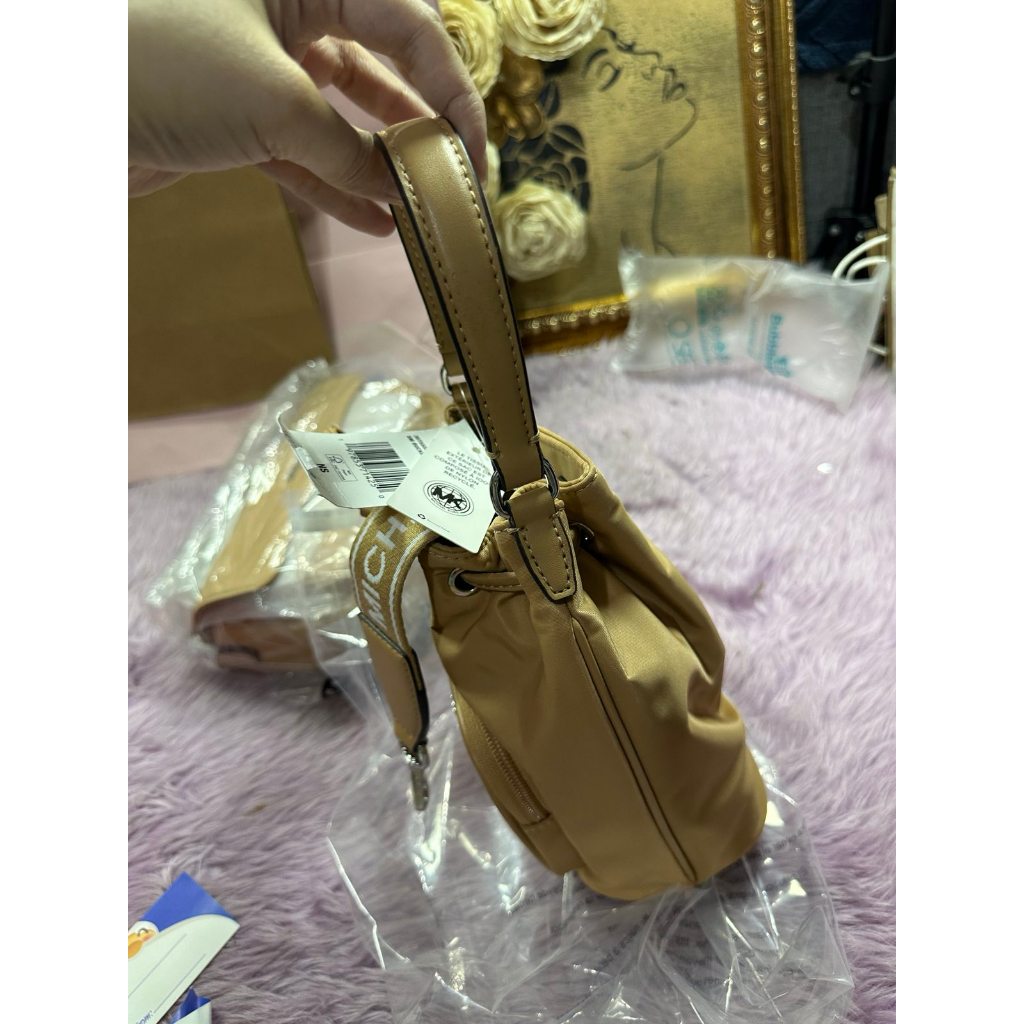 ORIG & IMPORTED MK Khai Small Nylon Bucket Bag Peanut Brown