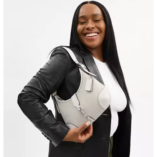 ORIG & IMPORTED Retail CCH Hamptons Hobo White Bag In Signature Jacquard