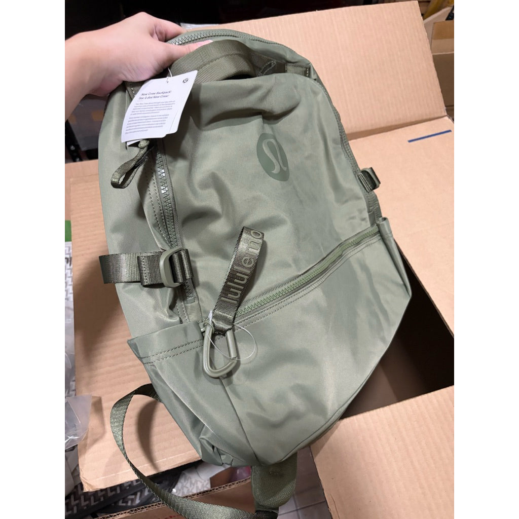 ORIG & IMPORTED Lululemon New Crew Backpack 22L Large Laptop Backpack Bag Pink/Black/Green
