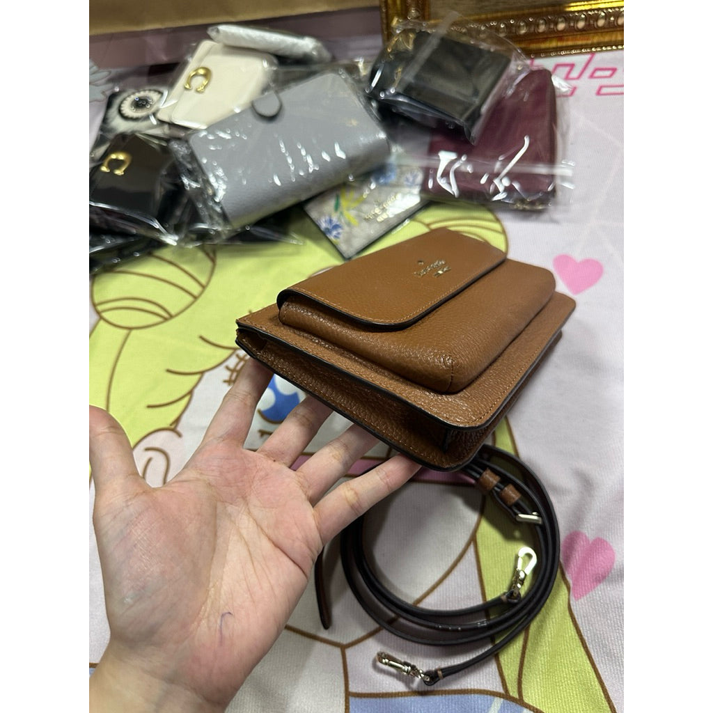 ORIG Preloved KS Leila Small Slim Crossbody Phone Brown Bag