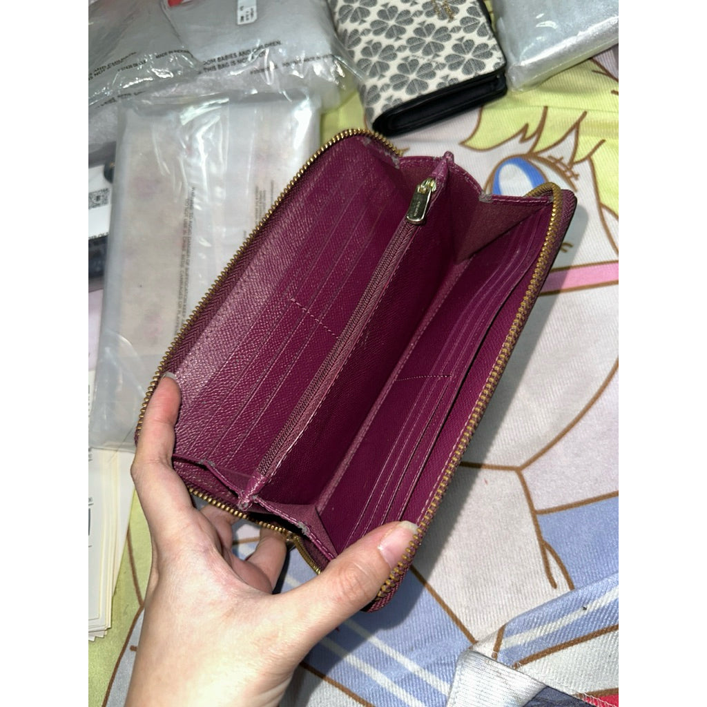 ORIG Preloved WITH FLAW CCH Pink Long Zip Around Wallet