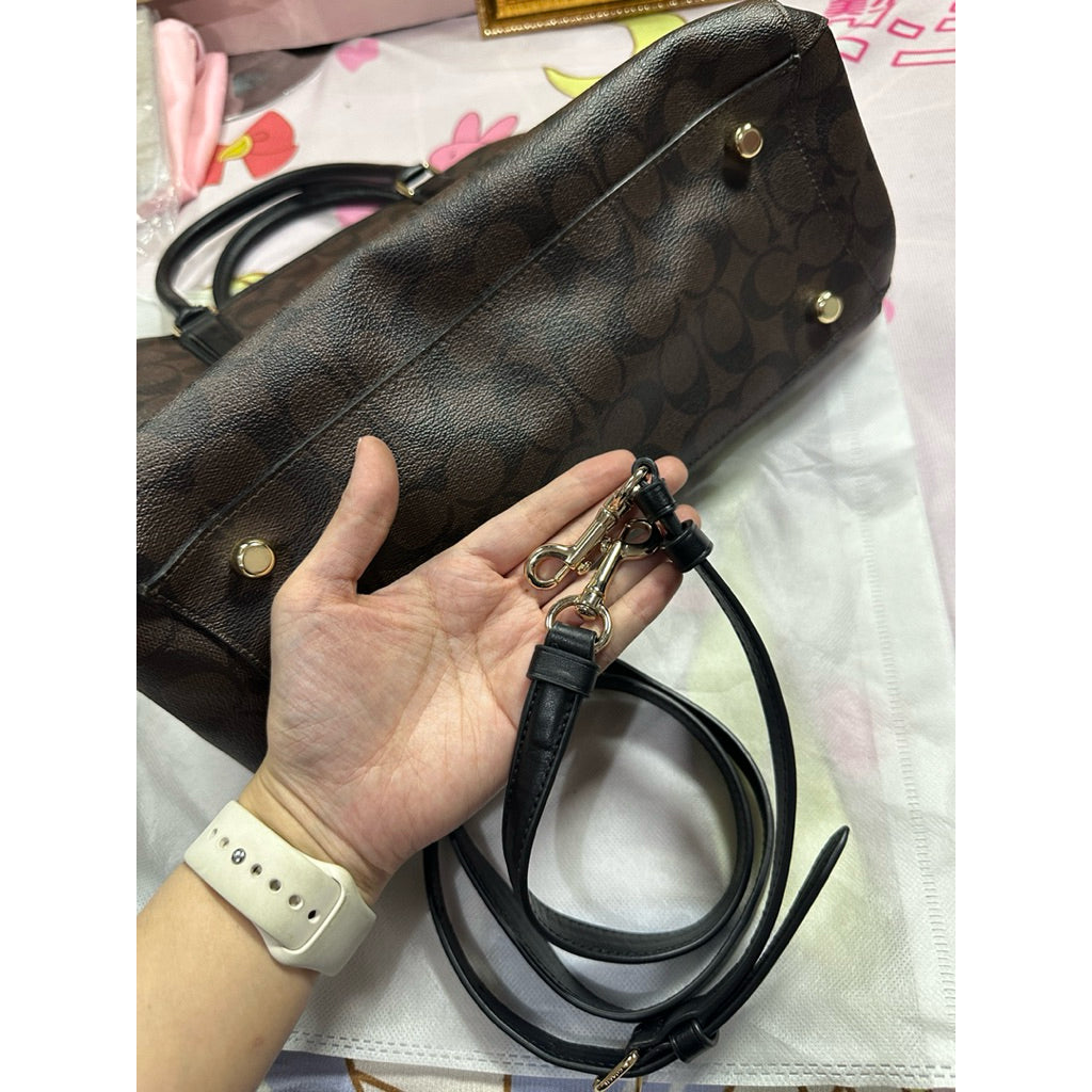 ORIG Preloved RARE CCH Margot Carryall Signature Brown Black Satchel Bag