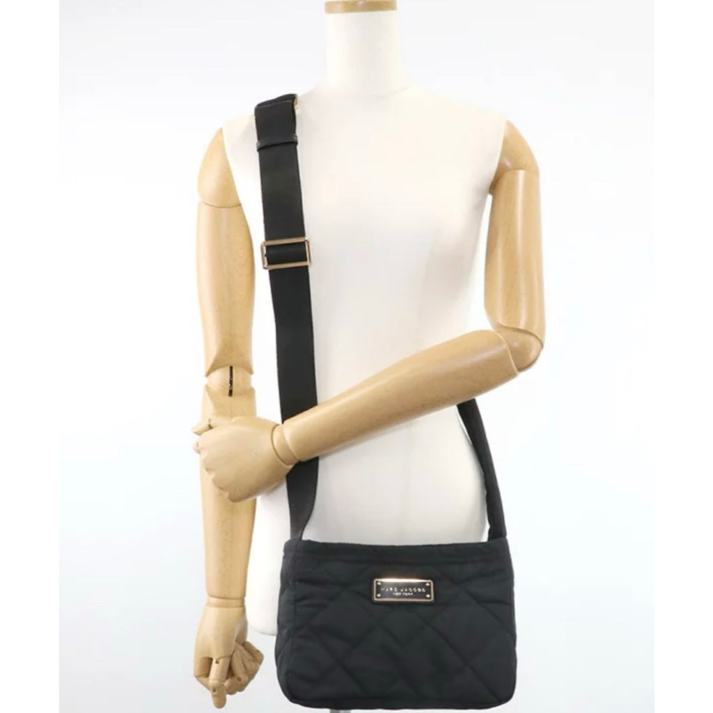 ORIG & IMPORTED MJ Quilted Nylon Crossbody Bag in Black