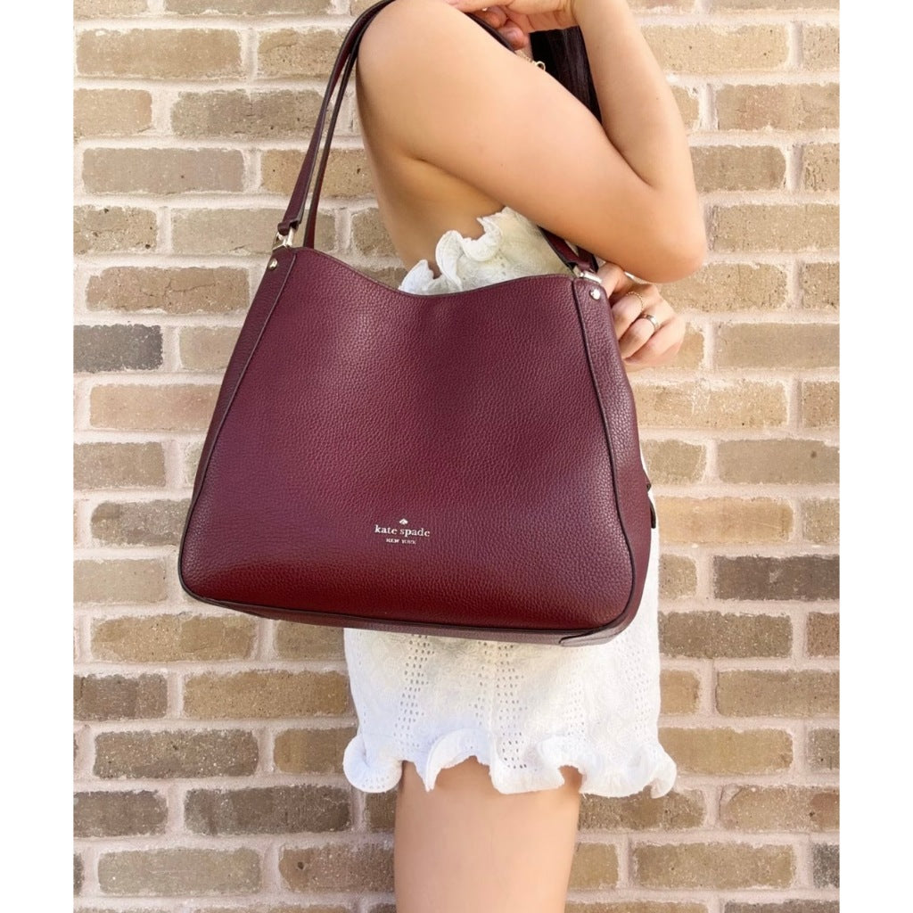 ORIG Preloved KS Leila Medium Triple Compartment Shoulder Bag Tote in Pink Pomegranate