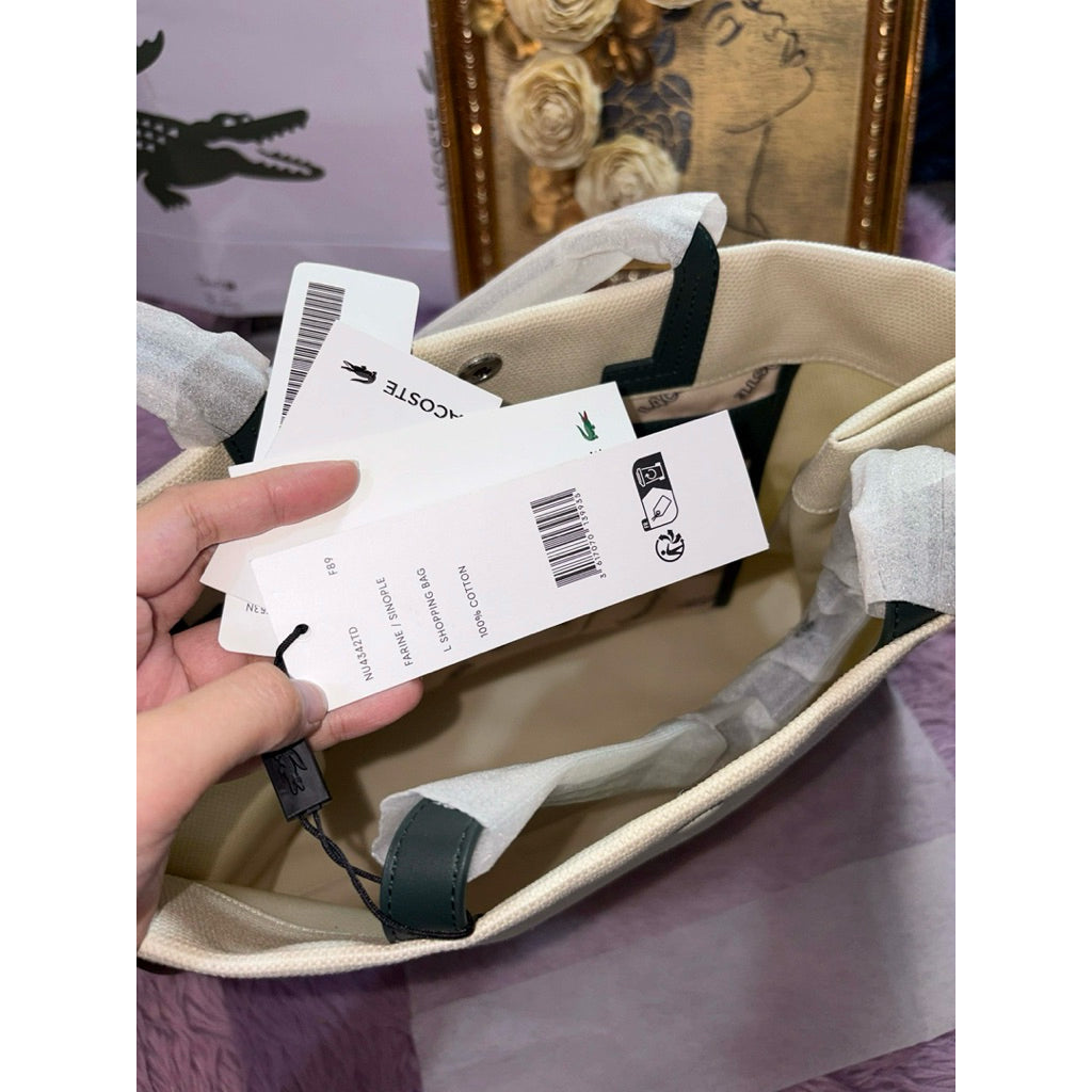 ORIG & IMPORTED LCT Heritage Canvas Cotton Medium Beige Tote Bag
