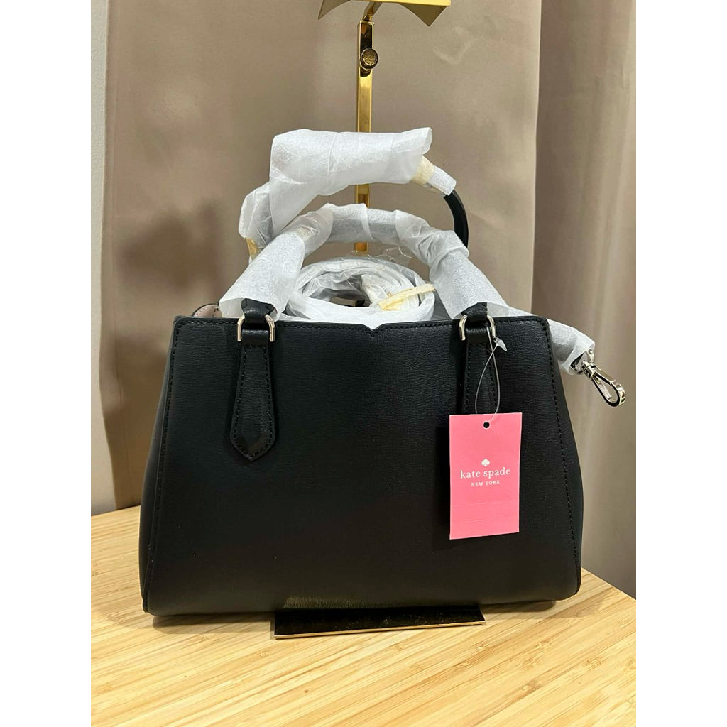 ORIG & IMPORTED KS Tippy Small Triple Compartment Satchel Black Bag