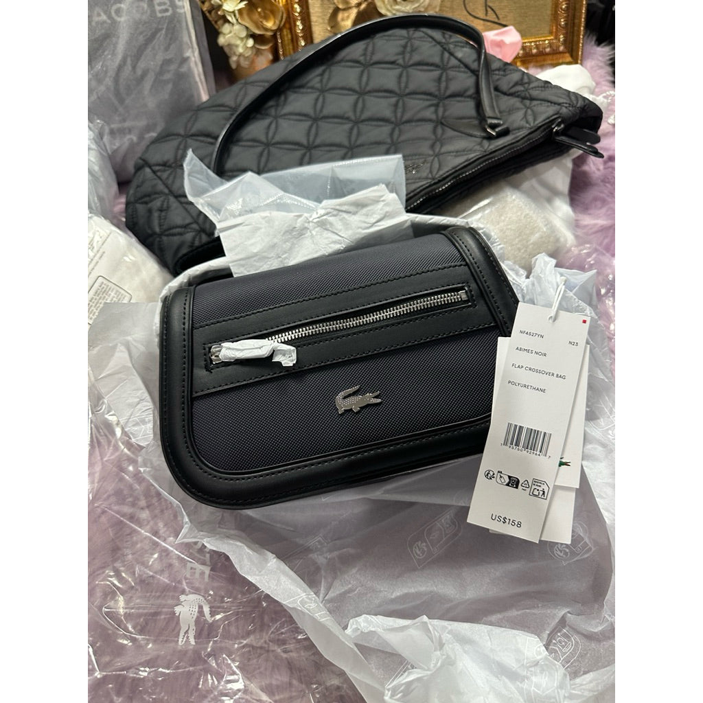 ORIG & IMPORTED LCT Nilly Petit Piqué Flap Close Small Black/Blue Bag