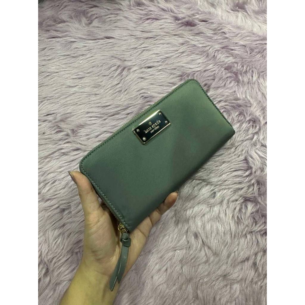 ORIG Preloved KS Wilson Road Neda Nylon Long Gray Wallet
