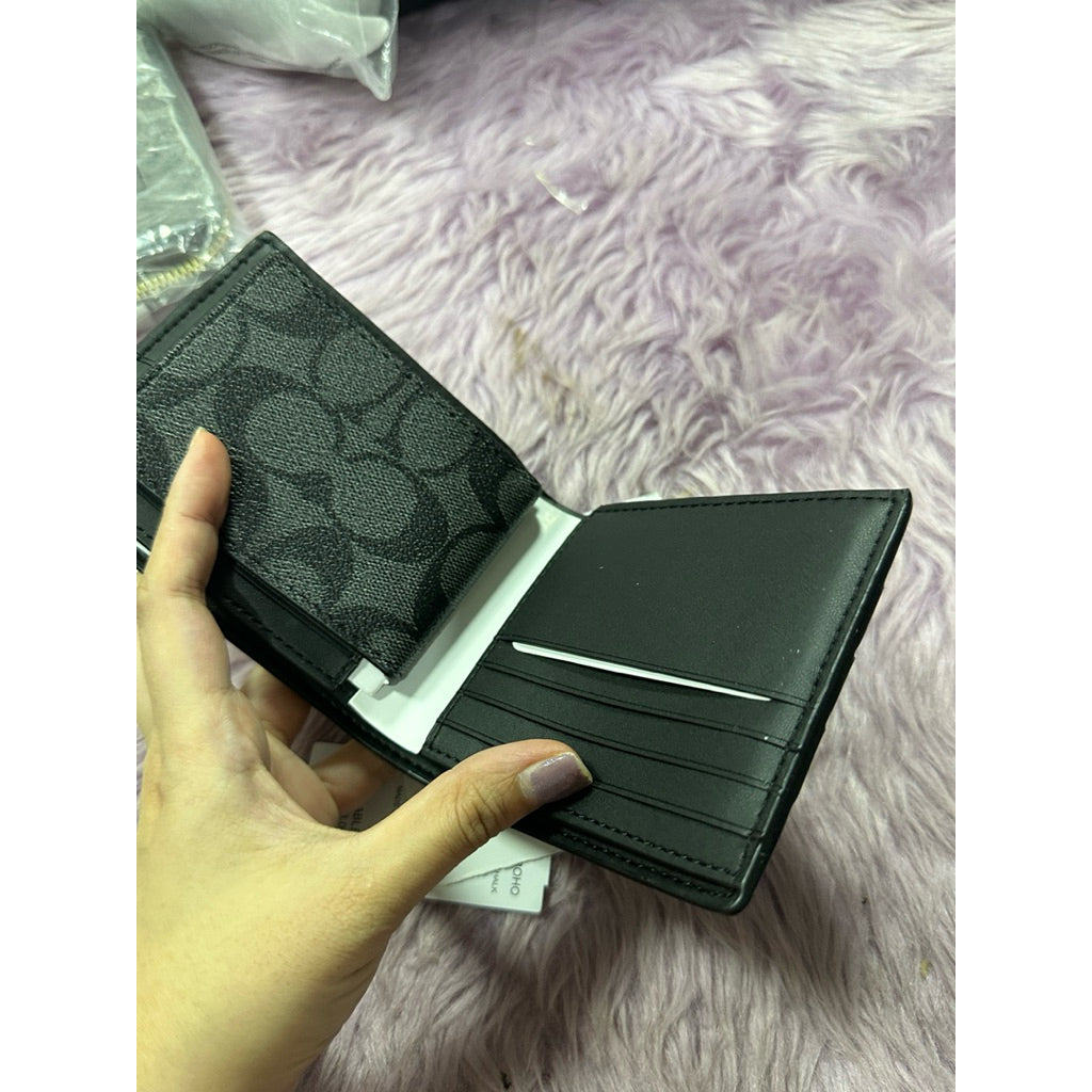 ORIG & IMPORTED CCH 3 In 1 Compact Men's Wallet In Signature Canvas With Varsity Stripe Denim