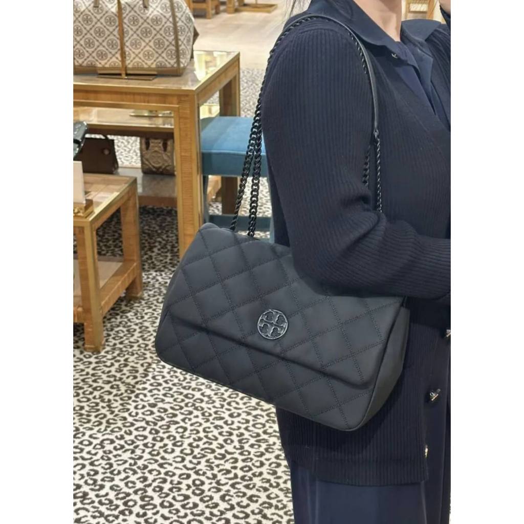 ORIG Preloved TB Willa Matte Medium Shoulder Bag Black