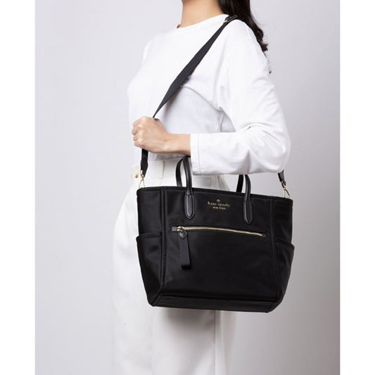 ORIG Preloved KS Chelsea Medium Satchel Black Nylon Bag