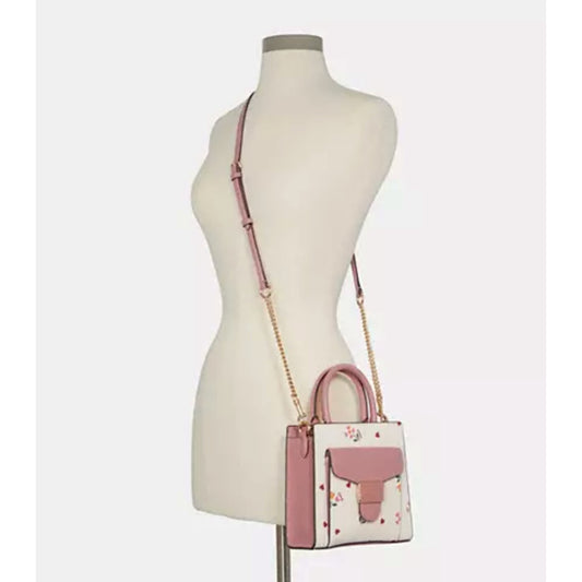 ORIG Preloved CCH Mini Pepper Crossbody With Heart Petal Print Small White Bag