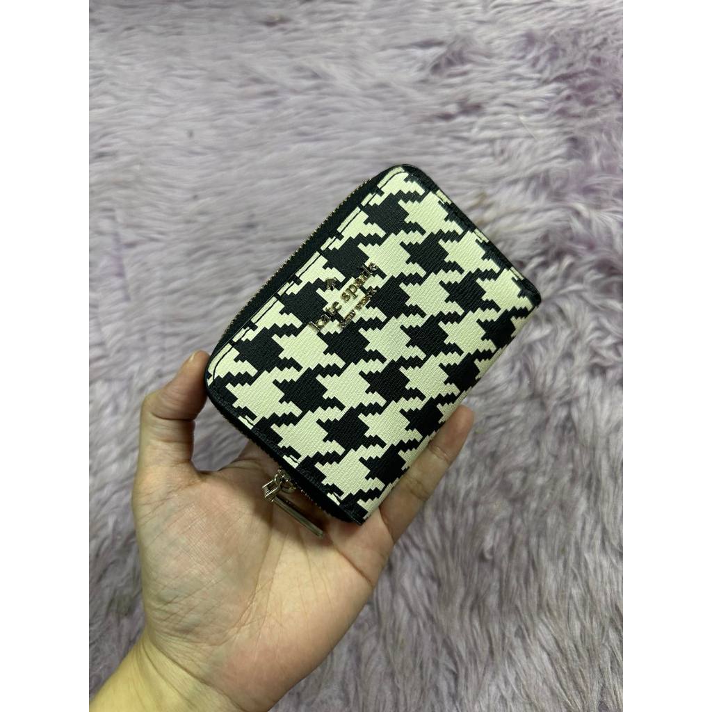 ORIG Preloved KS Darcy Small Zip Card Case Small Coin Card Wallet Black/White