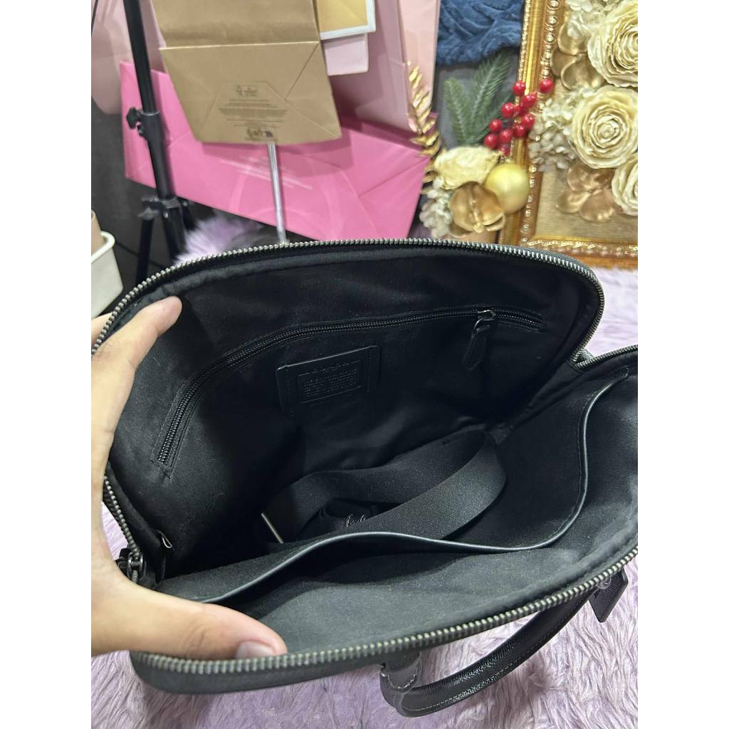 ORIG Preloved Coach Liam Compact Briefcase Laptop Black Men's bag