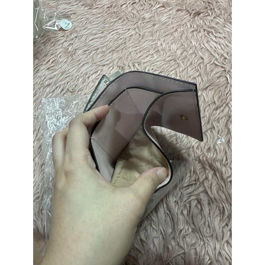 ORIG & IMPORTED MK Trifold Small White/Pink Wallet
