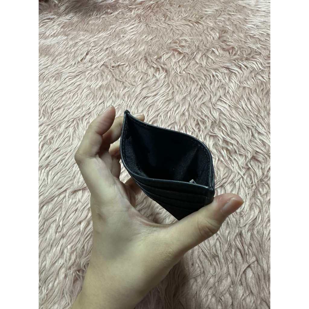ORIG Preloved KS Glitter Slim Card Holder Small Black Wallet