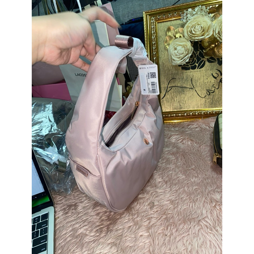 AUTHENTIC/ORIGINAL Lululemon City Essentials Nylon Shoulder Bag 4L - Gray Pink Red