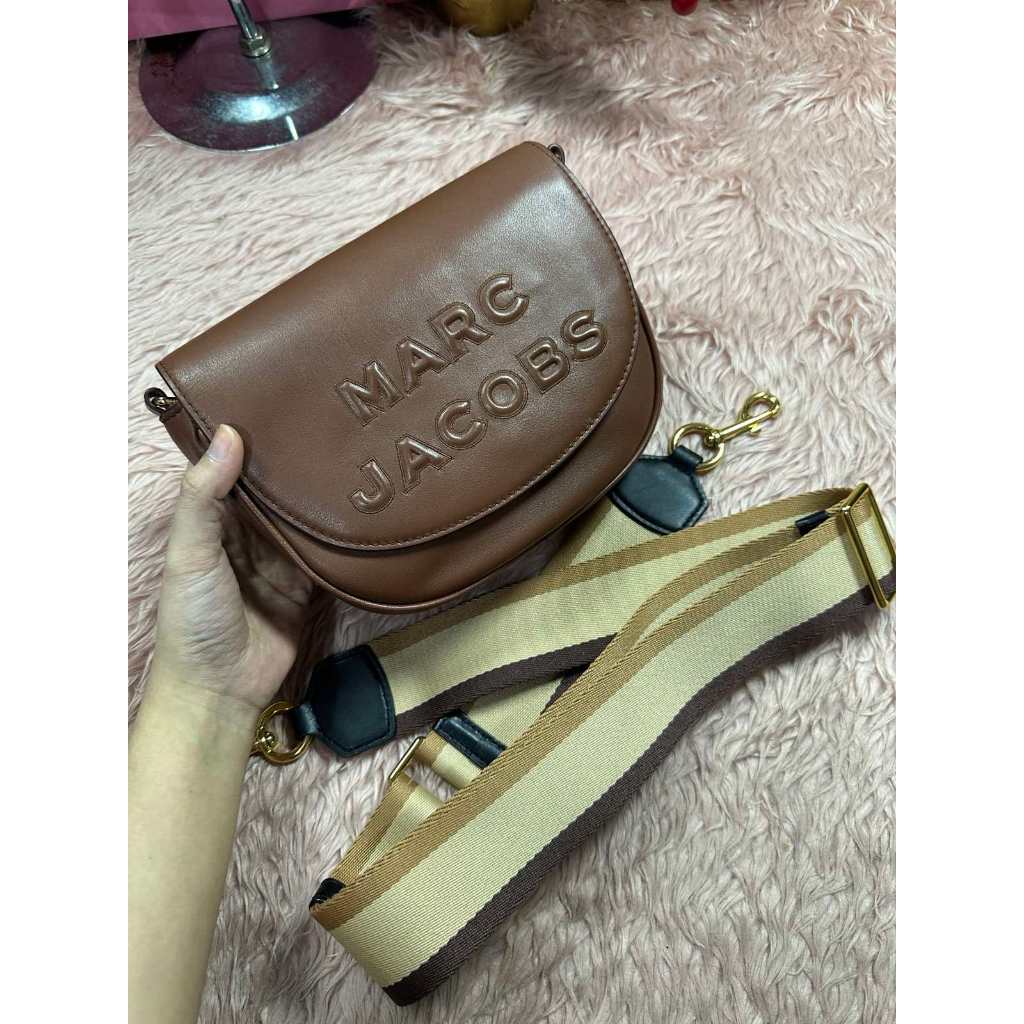 ORIG Preloved MJ Flash Saddle Flap Brown Bag