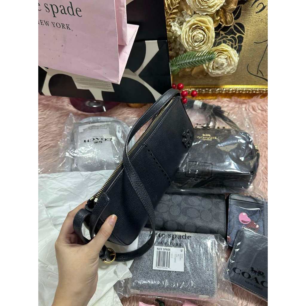 ORIG Preloved TB McGraw Wedge Shoulder Black Bag
