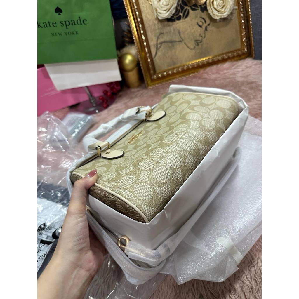 ORIG & IMPORTED CCH Rowan Satchel Bag In Signature Canvas Beige Taupe