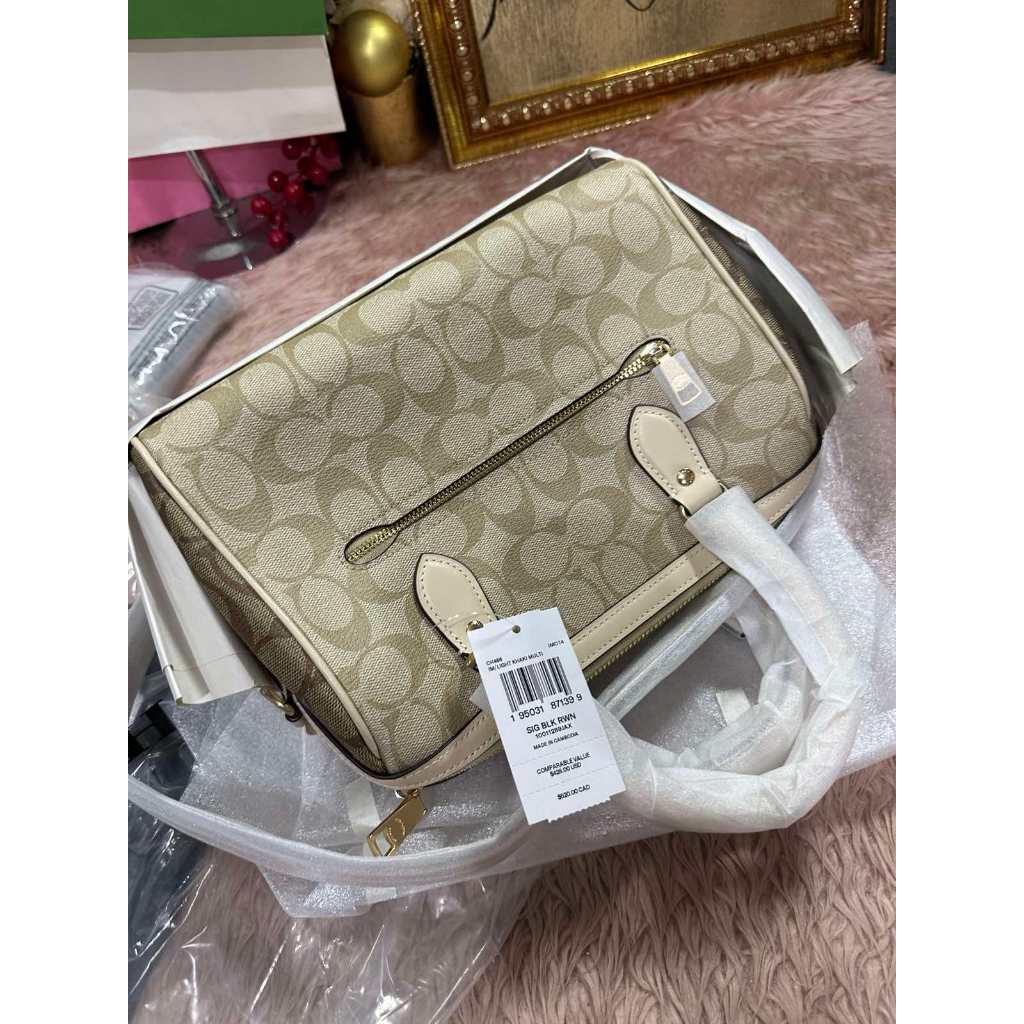 ORIG & IMPORTED CCH Rowan Satchel Bag In Signature Canvas Beige Taupe