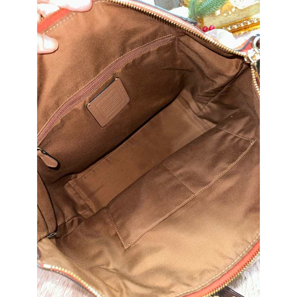 ORIG Preloved CCH Kleo Carryall Large Tote Orange Bag In Signature Canvas