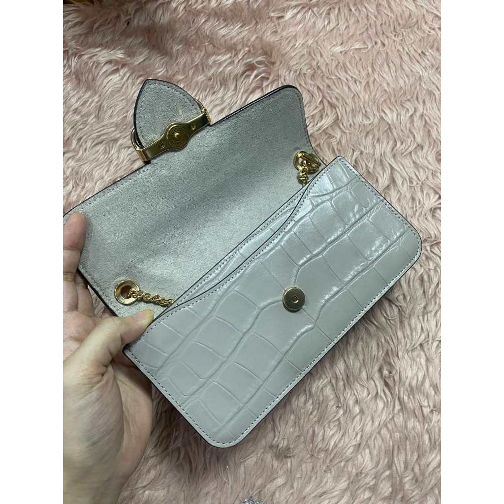 ORIG Preloved Coach Morgan Crossbody Small Grey Birch Shoulder Chain Bag